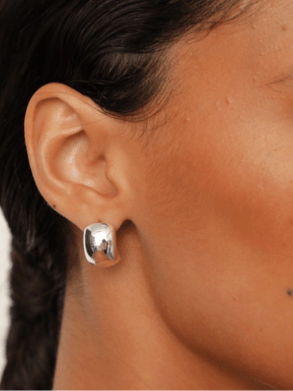 HEAVEN MAYHEM Silver Ky Hoop Smooth Earrings NWT